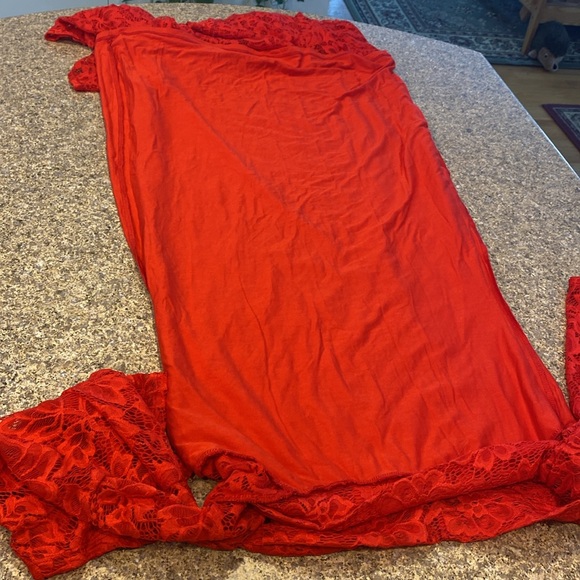 The Pyramid Collection Lady Red Lace Dress Small Made in USA Holidays Christmas - Picture 15 of 17